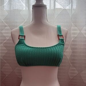 No Boundaries Green Bikini Top